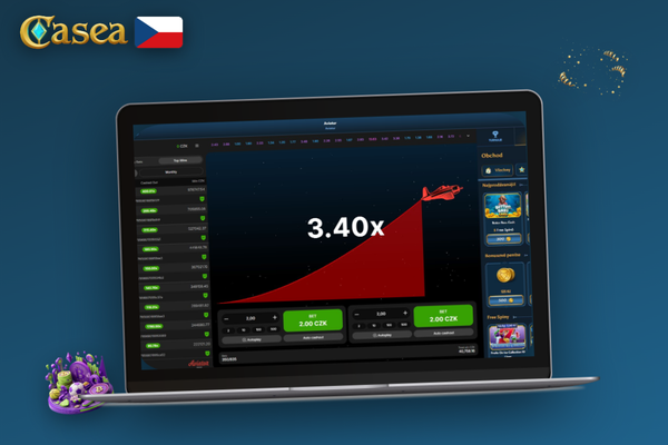 Přechod z Aviator demo na reálnou hru v Casea Casino na mobilu a notebooku