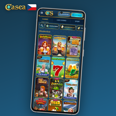 Biometrické přihlášení do Casea Casino aplikace otiskem prstu na smartphonu