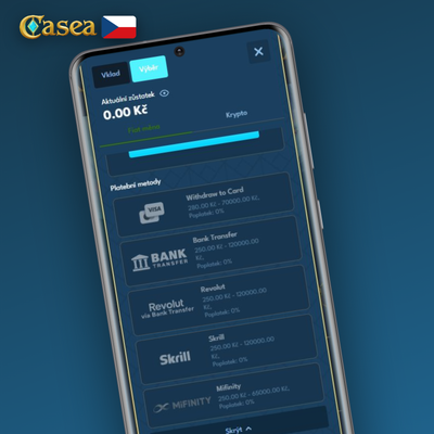 Casea Casino funkce cash-out pro předčasné uzavření sázky přímo v mobilu