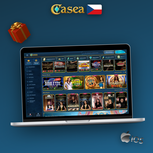 Casea Casino desktopový klient na obrazovce notebooku pro plynulý herní zážitek