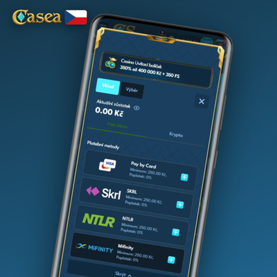 Bankovní převod pro vyšší vklady s plnou dohledatelností v Casea Casino